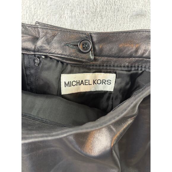 Michael Kors Leather Midi Skirt • Black • Size 6 - Picture 7 of 8
